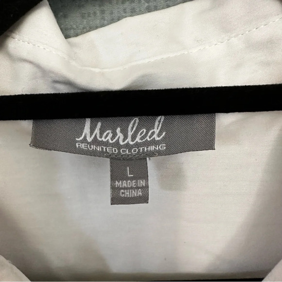 Marled Reunited Clothing women's button up collared shirt basic shirt size L - Picture 2 of 11